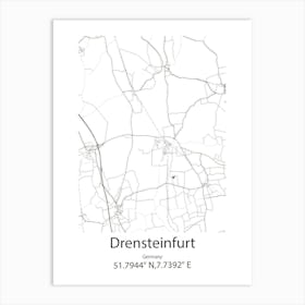 Drensteinfurt,Germany Minimalist Map Art Print