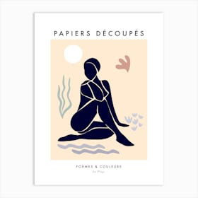 Matisse Minimal Serene Swimmer Cut-outs on the Beach Art Print