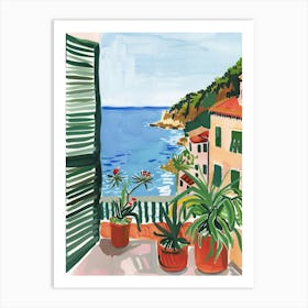 Travel Poster Happy Places Cinqueterre 4 Art Print