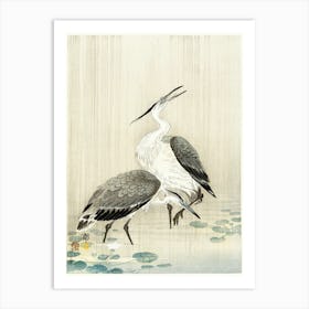 Two Herons In The Rain (1900 1910), Ohara Koson Art Print