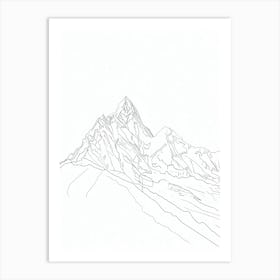 Kala Patthar Nepal Line Drawing 6 Art Print