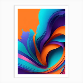 Abstract Colorful Waves Vertical Composition 18 Art Print