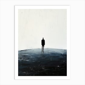 'The Man In The Rain', Minimalism Art Print