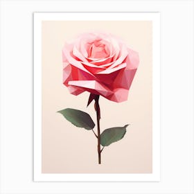 Polygonal Rose 7 Art Print