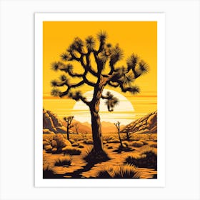 Johnstons Joshua Tree In Black And Gold (4) Art Print