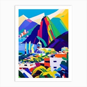 Rio De Janeiro Brazil Colourful Painting Tropical Destination Art Print