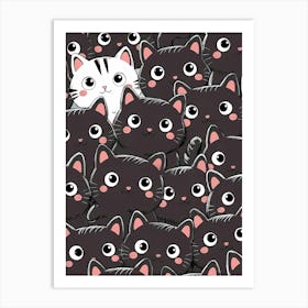 Kawaii Cats 1 Art Print