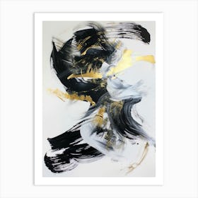 Black And Gold Abstract Painting 25 Art Print