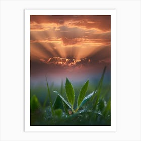 Sunset Over Grass 1 Art Print