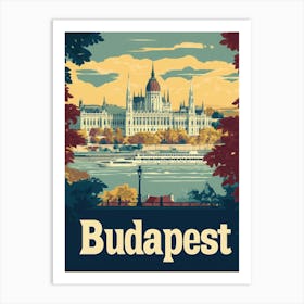 Aihrgdesign A Retro Travel Poster For Budapest Featuring The 1 Art Print