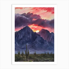 Sunset In The Desert 9 Art Print