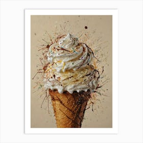 Ice Cream Cone With Sprinkles 2 Art Print