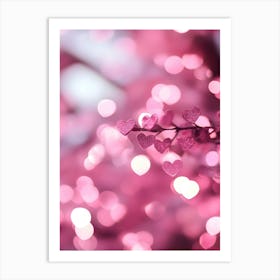 Pink Bokeh Wallpaper Art Print