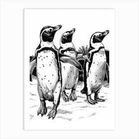 King Penguin Waving Their Flippers 1 Art Print