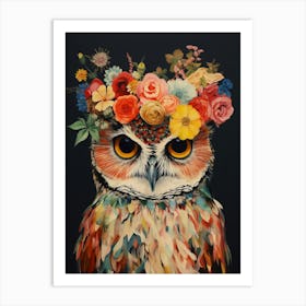 Bird With A Flower Crown Owl 4 Art Print