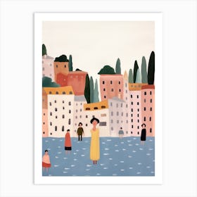 Italian Holidays, Tiny People And Illustration 5 Art Print