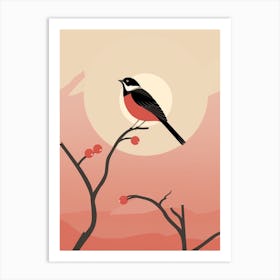 Minimalist Blackbird 3 Illustration Art Print