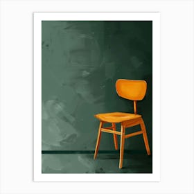 Chair In Front Of A Chalkboard 1 Art Print