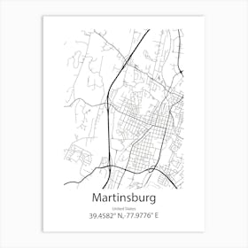 Martinsburg,United States Minimalist Map Affiche