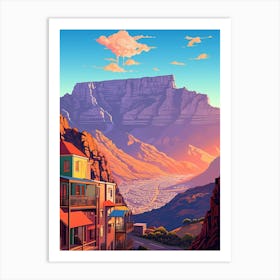 Table Mountain Cartoon 3 Art Print