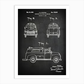 Ambulance Patent Print Fire Truck Ambulance Emt Patent Ambulance Art Ambulance Emt Decor Ambulance Ems Ambulance Patent Cm2191 Art Print