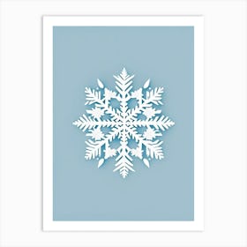 Frost, Snowflakes, Retro Minimal 2 Art Print