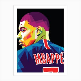 Kylian Mbappe Pop Art Art Print