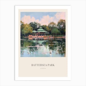 Battersea Park London United Kingdom 2 Vintage Cezanne Inspired Poster Art Print
