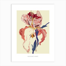 Colourful Flower Illustration Poster Bleeding Heart 4 Art Print