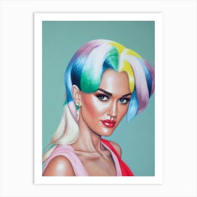 Gwen Stefani Colourful Illustration Art Print