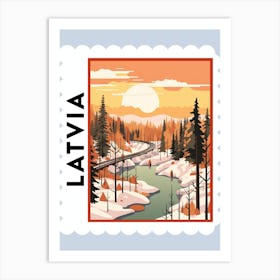 Latvia 1 Travel Stamp Poster Art Print