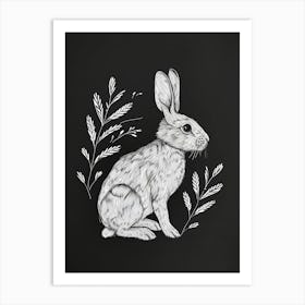 Polish Rex Rabbit Minimalist Illustration 3 Art Print