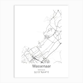 Wassenaar,Netherlands Minimalist Map Art Print