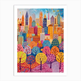 Kitsch Washing Inspired Cityscape 3 Art Print