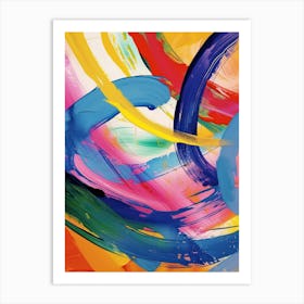 Rainbow Paint Brush Strokes Organic 10 Art Print