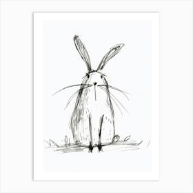 B&W Arctic Hare Art Print