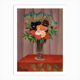  Bouquet Of Flowers, Henri Rousseau Art Print