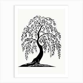 Willow Tree Simple Geometric Nature Stencil 1 Art Print