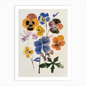 Painted Florals Wild Pansy 3 Art Print