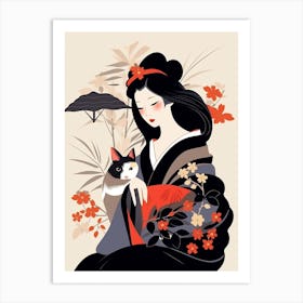 Geisha Japanese Style Illustration 11 Art Print