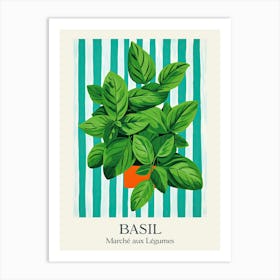 Marche Aux Legumes Basil Summer Illustration 4 Art Print