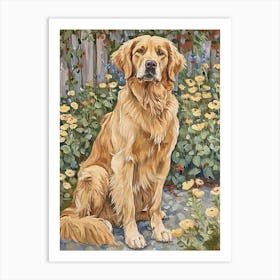 Golden Retriever Acrylic Painting 4 Art Print