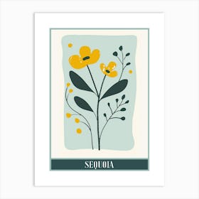 Sequoia Tree Flat Illustration 1 Poster Art Print