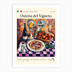 Osteria Del Vigneto Trattoria Italian Poster Food Kitchen Art Print