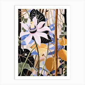 Flower Illustration Passionflower 4 Art Print