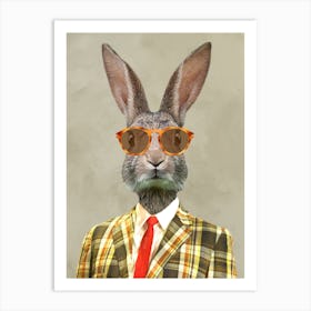 Retro Rabbit Art Print