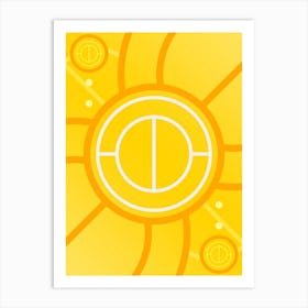 Geometric Abstract Glyph in Happy Yellow and Orange n.0094 Art Print
