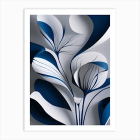 Blue And White Paper Flowers Art Print