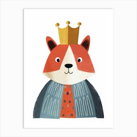 Little Red Panda 6 Wearing A Crown Art Print