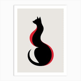 Cat Minimalist Abstract 3 Art Print